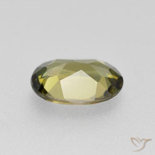 Kornerupine Gemstone in 7.4 x 5.5 mm Size for Sale, Kornerupine Stone in Greenish Brown Color