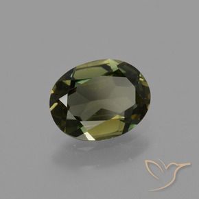 0.75 ct Green Kornerupine Stone, Natural Kornerupine in Oval Facet Shape for Sale