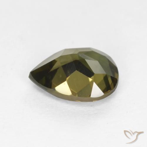Kornerupine Gemstone in 6.6 x 5.4 mm Size for Sale, Kornerupine Stone in Dark Green Color