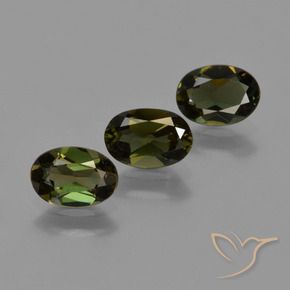 1.52 ctw Green Kornerupine Stones, Natural Kornerupine in Oval Facet Shape for Sale