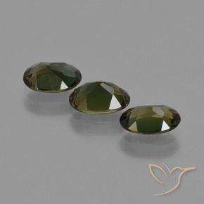 Kornerupine Gemstones in 6.2 x 4.3 mm Size for Sale, Kornerupine Stones in Dark Green Color