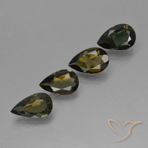 1.97 ctw Green Kornerupine Stones, Natural Kornerupine in Pear Facet Shape for Sale