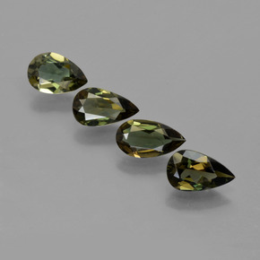 Earth Green Корнерупин Камень - 0.4ct Фасетная Груша (ID: 421925)