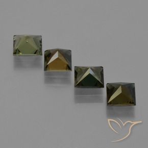 Kornerupine Gemstones in 5 x 5 mm (calibrated) Size for Sale, Kornerupine Stones in Earth Green Color