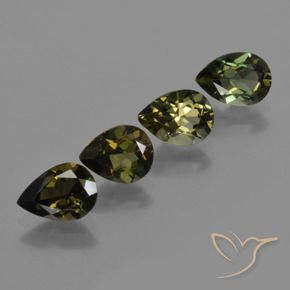 2.59 ctw Green Kornerupine Stones, Natural Kornerupine in Pear Facet Shape for Sale