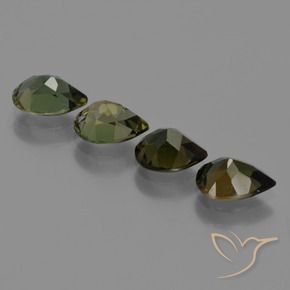 Kornerupine Gemstones in 6.7 x 4.9 mm Size for Sale, Kornerupine Stones in Dark Green Color
