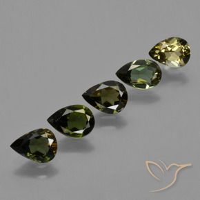 2.34 ctw Green Kornerupine Stones, Natural Kornerupine in Pear Facet Shape for Sale
