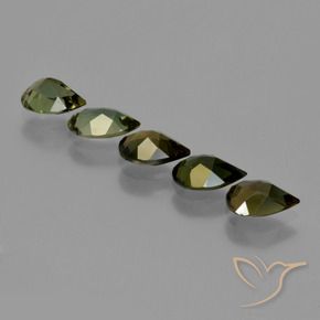 Kornerupine Gemstones in 6.3 x 4.5 mm Size for Sale, Kornerupine Stones in Dark Green Color