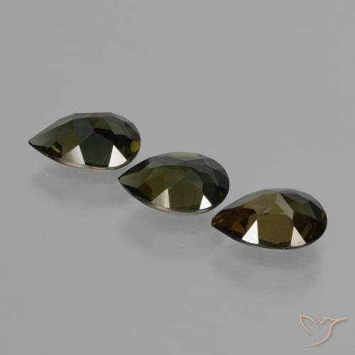 Kornerupine Gemstones in 7.5 x 5.3 mm Size for Sale, Kornerupine Stones in Greenish Brown Color