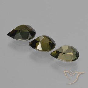 Kornerupine Gemstones in 7.1 x 5.3 mm Size for Sale, Kornerupine Stones in Greenish Brown Color