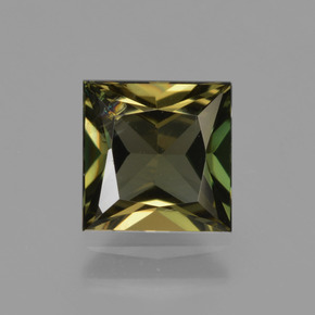 1.32 ct Green Kornerupine Gemstone, Kornerupine Gem in Princess-Cut Shape for Sale.