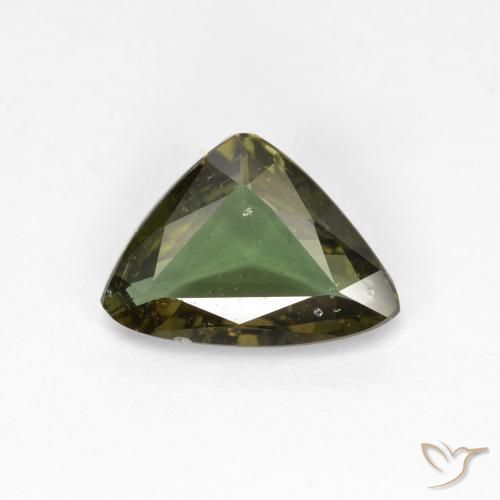 1.57ct Natural Deep Earth Green Kornerupine, Trillion, VS-SI