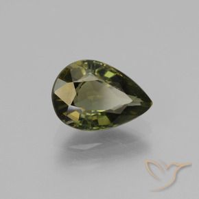 1.70 ct Green Kornerupine Stone, Natural Kornerupine in Pear Facet Shape for Sale