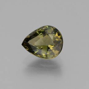 1.76 ct Green Kornerupine Stone, Natural Kornerupine in Pear Facet Shape for Sale