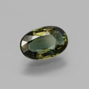 1.99 ct Green Kornerupine Stone, Natural Kornerupine in Oval Facet Shape for Sale