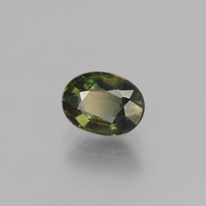 1.25 ct Green Kornerupine Stone, Natural Kornerupine in Oval Facet Shape for Sale