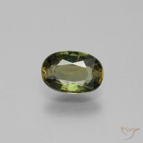 7,9 x 5,4mm Cornerupina verde Ovale sfaccettato dallo Sri Lanka, peso di 1,06 ct, pietra preziosa naturale non trattati in purezza VS, Cornerupina 1pz - il colore è Verde Terra Profonda, durezza Mohs di 6,5 - 7 adatto per gioielli da indossare ogni giorno, Photo A