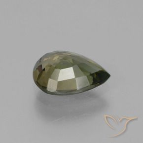 Kornerupine Gemstone in 8.8 x 6.7 mm Size for Sale, Kornerupine Stone in Brownish Green Color