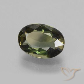 1.68 ct Green Kornerupine Stone, Natural Kornerupine in Oval Facet Shape for Sale