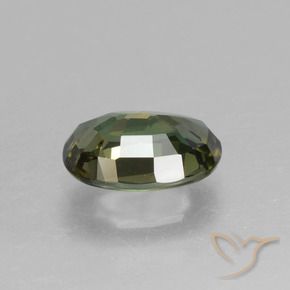 Kornerupine Gemstone in 9 x 6.4 mm Size for Sale, Kornerupine Stone in Deep Earth Green Color