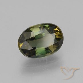1.92 ct Green Kornerupine Stone, Natural Kornerupine in Oval Facet Shape for Sale