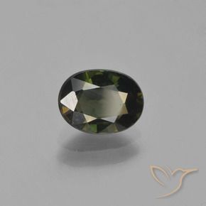 1.24 ct Green Kornerupine Stone, Natural Kornerupine in Oval Facet Shape for Sale