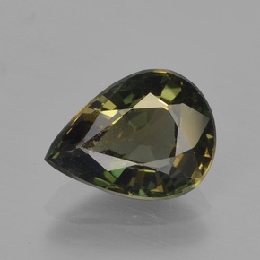 Темно-зеленый Корнерупин Камень - 1.9ct Фасетная Груша (ID: 453462)
