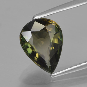 1.86 ct Green Kornerupine Stone, Natural Kornerupine in Pear Facet Shape for Sale