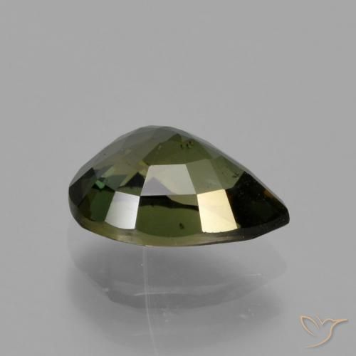 Kornerupine Gemstone in 8 x 5.7 mm Size for Sale, Kornerupine Stone in Brownish Green Color