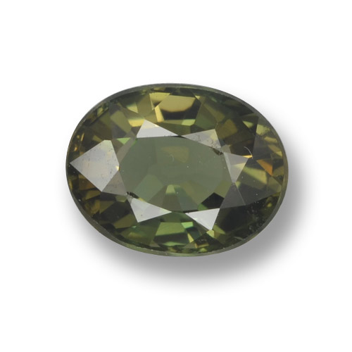 Earth Green Kornerupin Edelstein - 1.3ct Oval facettiert (ID: 462158)