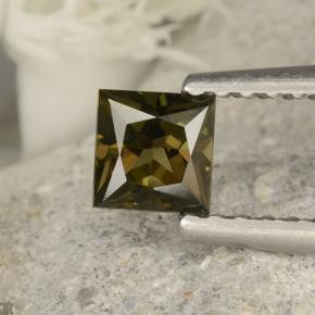0.4ct Princess-Cut Brownish Green Kornerupine for sale thumb image of 0.4ct Princess-Cut Brownish Green Kornerupine (ID: 496928)