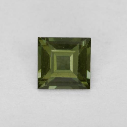 Dark Green Kornerupine Gem - 0.5ct Square Facet (ID: 580831)
