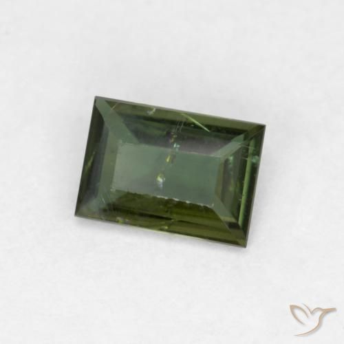 0.44 ct Green Kornerupine Stone, Natural Kornerupine in Baguette Facet Shape for Sale