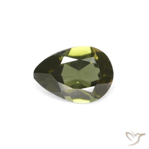 0.34ct Natural Dark Green Kornerupine, Pear Shape, VVS