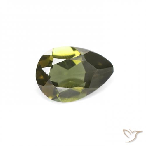 0.34 ct Green Kornerupine Stone, Natural Kornerupine in Pear Facet Shape for Sale