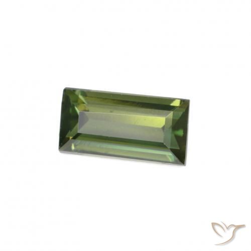 0.35 ct Green Kornerupine Stone, Natural Kornerupine in Baguette Facet Shape for Sale
