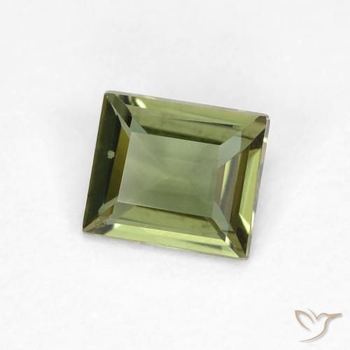 0.37 ct Green Kornerupine Stone, Natural Kornerupine in Baguette Facet Shape for Sale