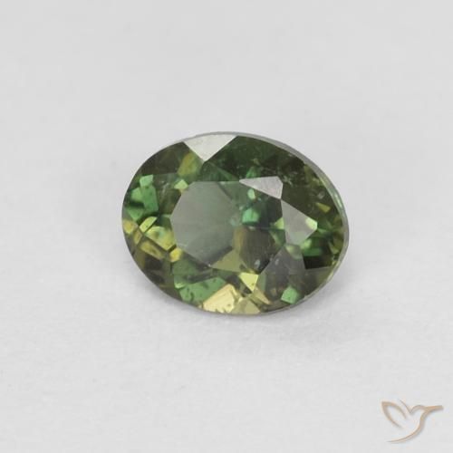 0.31 ct Green Kornerupine Stone, Natural Kornerupine in Oval Facet Shape for Sale