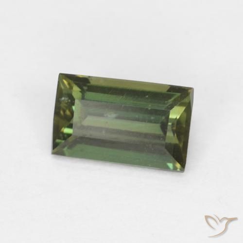 0.36ct Natural Dark Green Kornerupine, Baguette, VS
