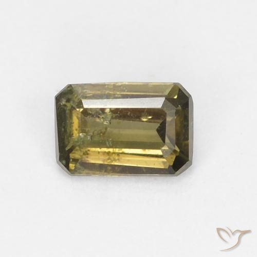 0.35ct Natural Warm Forest Green Kornerupine, Emerald Cut, VS-SI
