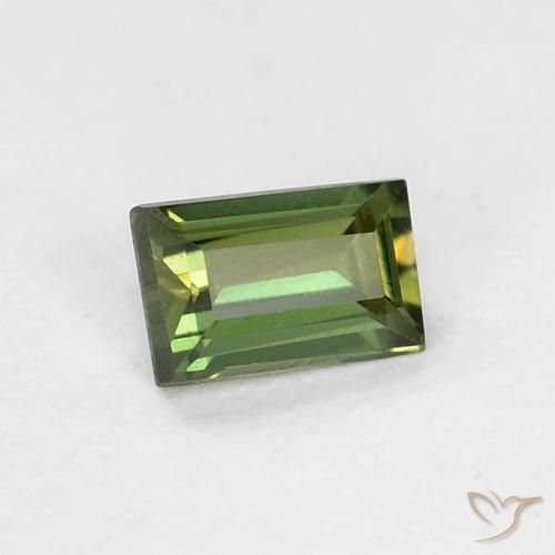 0.30 ct Green Kornerupine Stone, Natural Kornerupine in Baguette Facet Shape for Sale