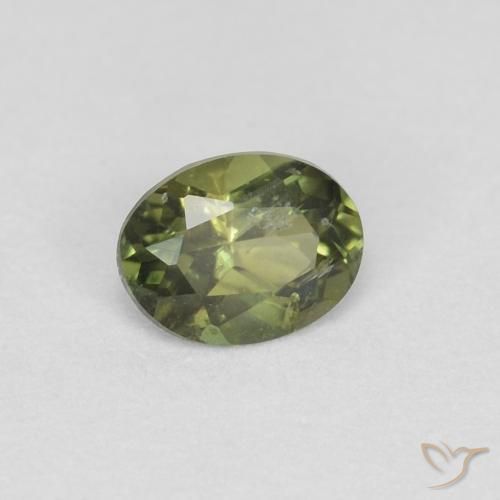 0.33 ct Green Kornerupine Stone, Natural Kornerupine in Oval Facet Shape for Sale