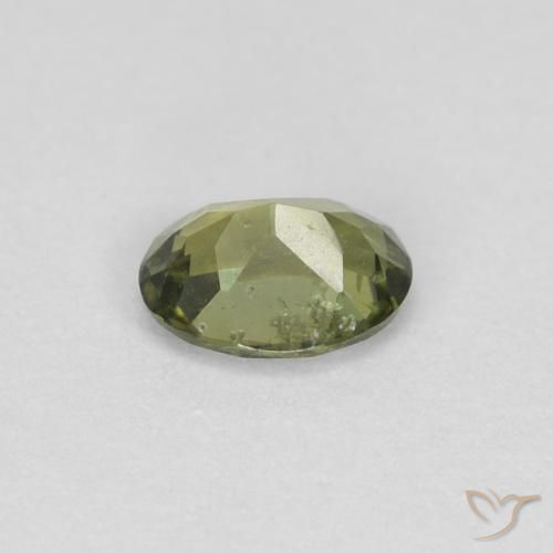 Kornerupine Gemstone in 4.9 x 3.7 mm Size for Sale, Kornerupine Stone in Warm Forest Green Color