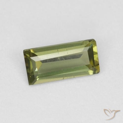 0.27 ct Green Kornerupine Stone, Natural Kornerupine in Baguette Facet Shape for Sale