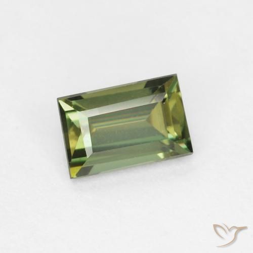 0.34 ct Green Kornerupine Stone, Natural Kornerupine in Baguette Facet Shape for Sale
