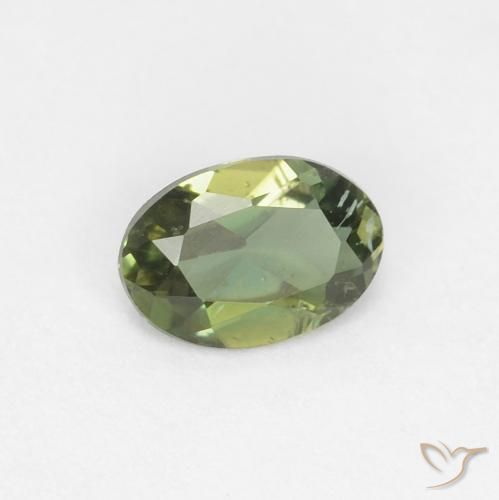 0.33 ct Green Kornerupine Stone, Natural Kornerupine in Oval Facet Shape for Sale