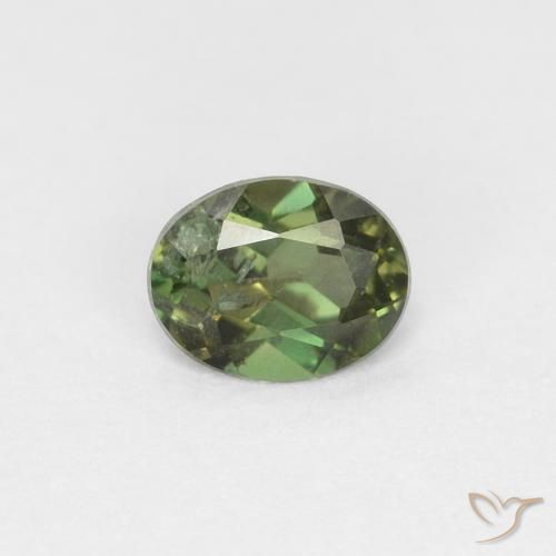 0.28 ct Green Kornerupine Gemstone, Kornerupine Gem in Oval Facet Shape for Sale.