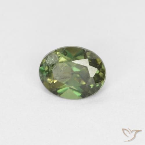 0.28 ct Green Kornerupine Stone, Natural Kornerupine in Oval Facet Shape for Sale