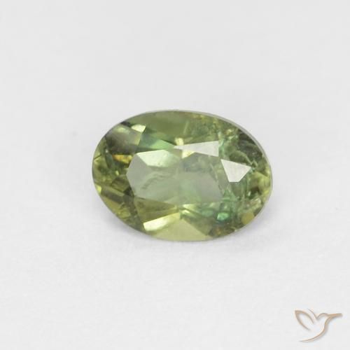 0.33 ct Green Kornerupine Stone, Natural Kornerupine in Oval Facet Shape for Sale