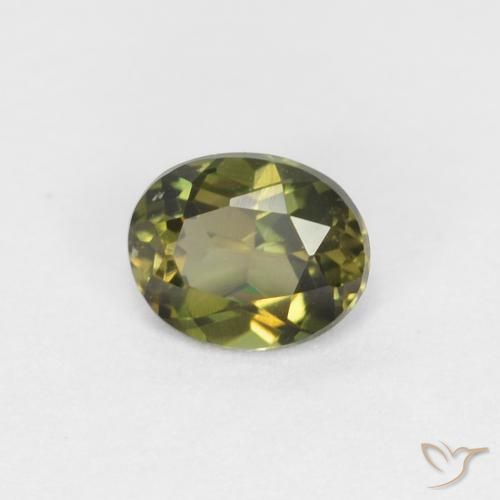 0.36 ct Green Kornerupine Stone, Natural Kornerupine in Oval Facet Shape for Sale